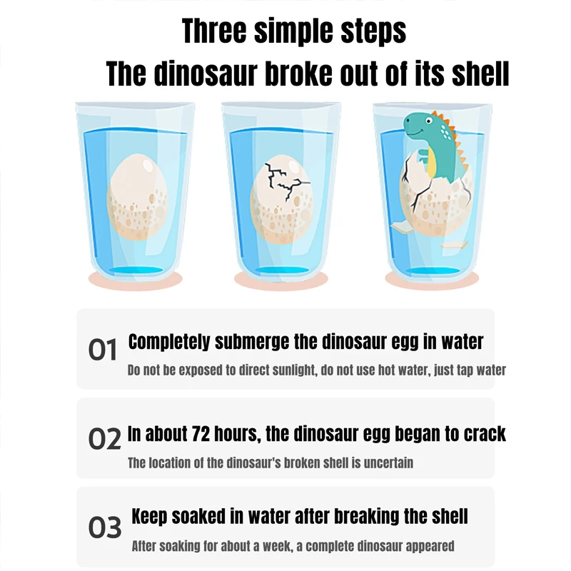 물 배양 공룡 알 장난감, EVA 소재, 공룡 알 배양 창의적 시뮬레이션, 어린이 교육 장난감, 60 개