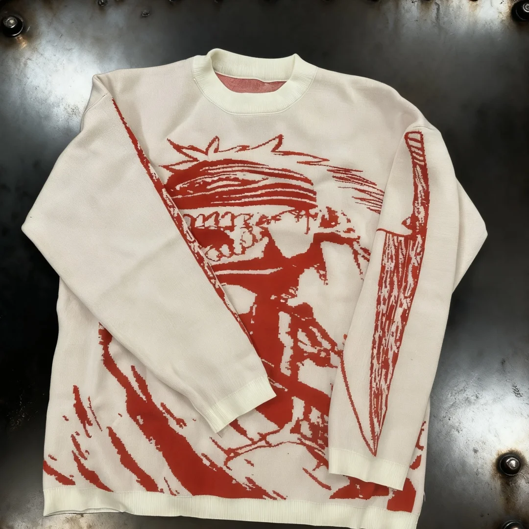 

Весна должны иметь! Пуловер унисекс в стиле ретро, хип-хоп, уличный готический пуловер — вязаный свитер в стиле Харадзюку с героями мультфильмов в стиле панк Y2K