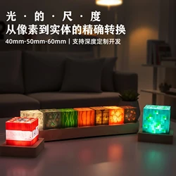 Genshin Impact 4cm Crystal Ball Set Night Light 3D Carved Seven Elements Room Atmosphere Light Desktop Ornament Decorative Light