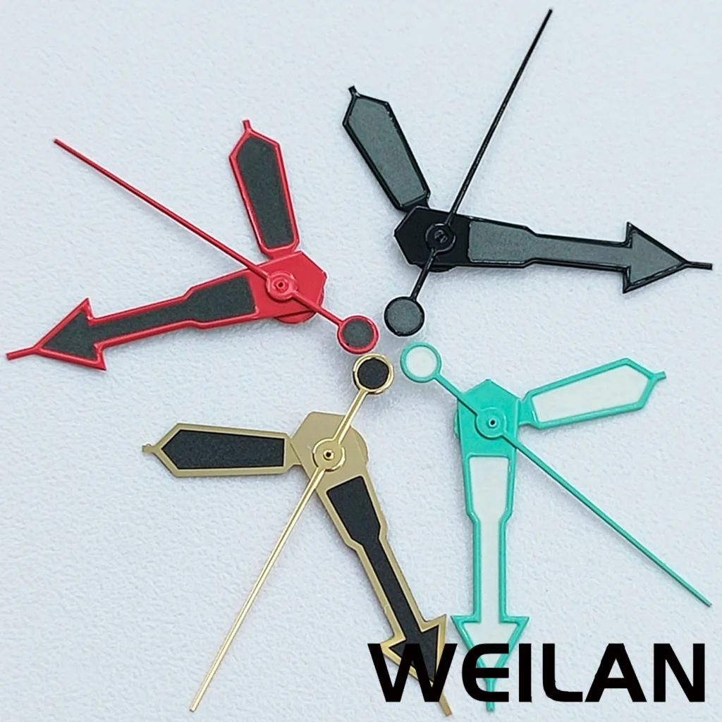 NH35 Hands Green Red Silver Gold Blue Purple Orange Watch Hands Green Luminous For NH35/NH36/4R/7S Movement Watches Pointers