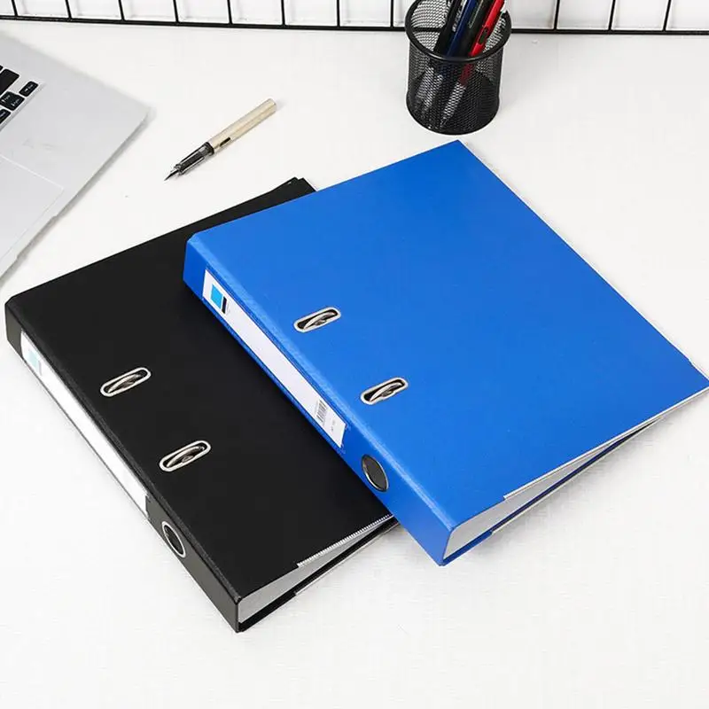 

Wide Spine Folder Thickened Portable 2 Ring A4 Binder Folder Flexible Hard Cardboard Folders Multifunctional Home Office Folder