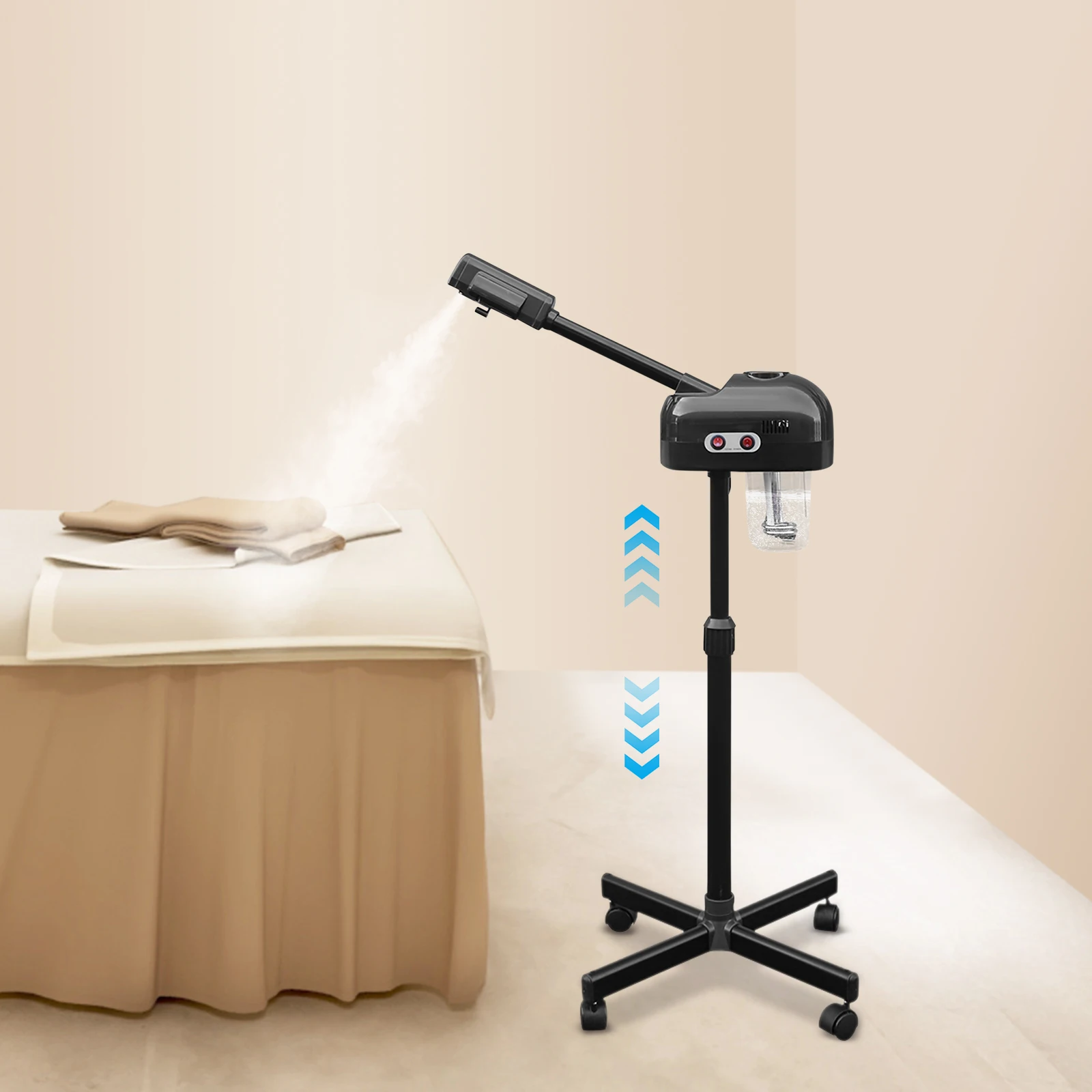 เครื่องมือ Steamer Steamer ใบหน้าระดับมืออาชีพสําหรับการดูแลผิวและทําความสะอาดอย่างล้ําลึก 2 in 1 Face Machine Ozone Face Steamer