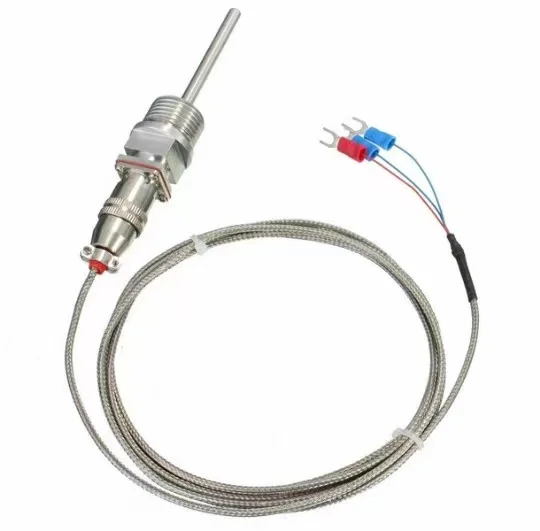 RTD PT100 Temperature Sensor 50-200mm Probe 1/2 NPT Threads with 1.5m Cable