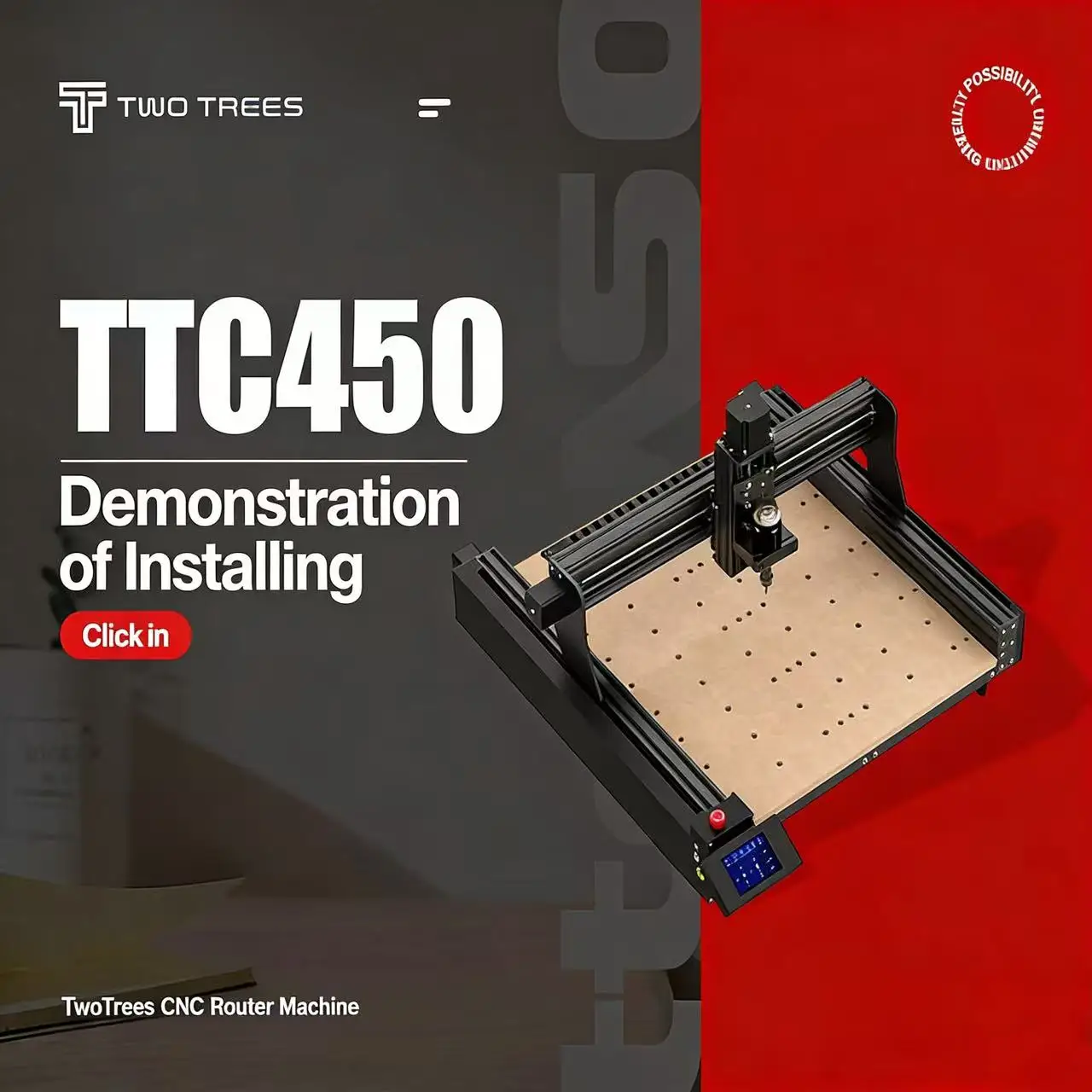 

TwoTrees TTC450 CNC Laser Engraver Wood CNC Router Milling Cutting Machine Laser Engraving Machine For Acrylic PCB PVC Metal