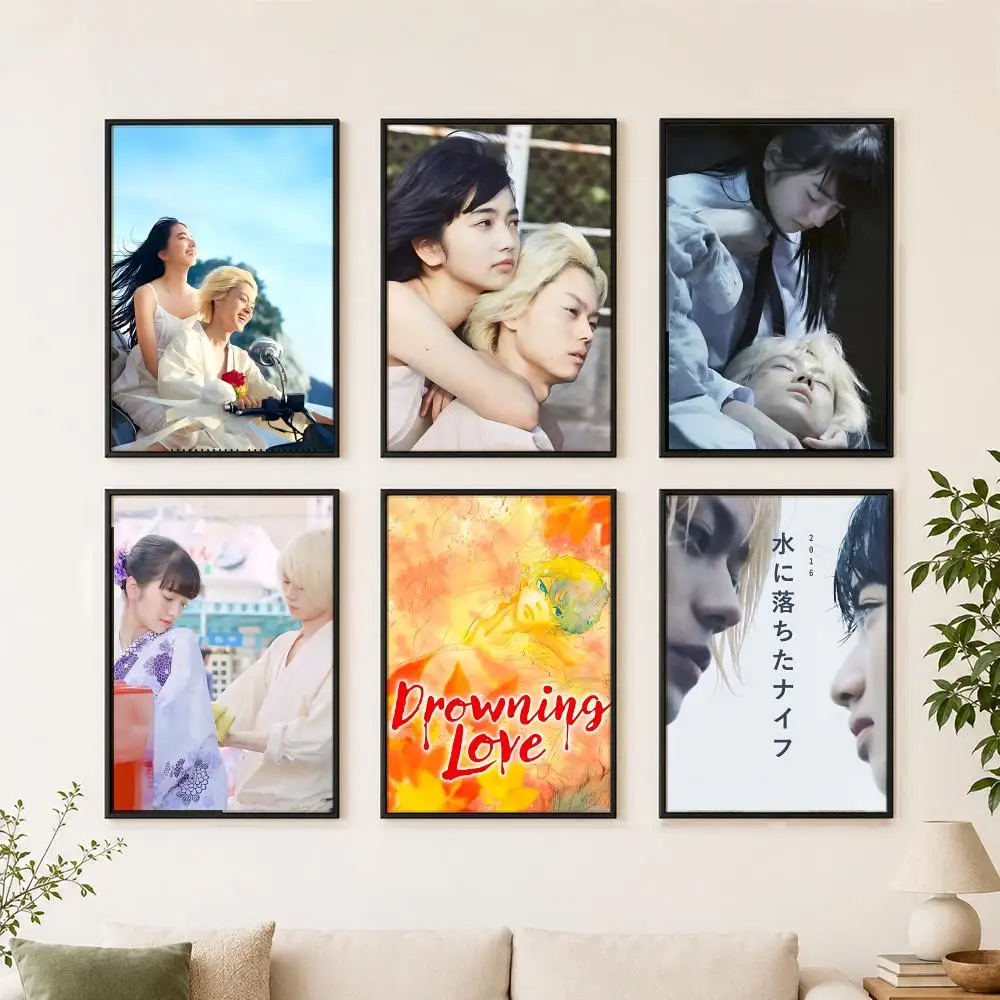 Film-DVD-Poster „D-Drowning L-Love“, Wanddekor-Kunstdruck, abstrakter Wanddekor-Kunstdruck für das Wohnzimmer