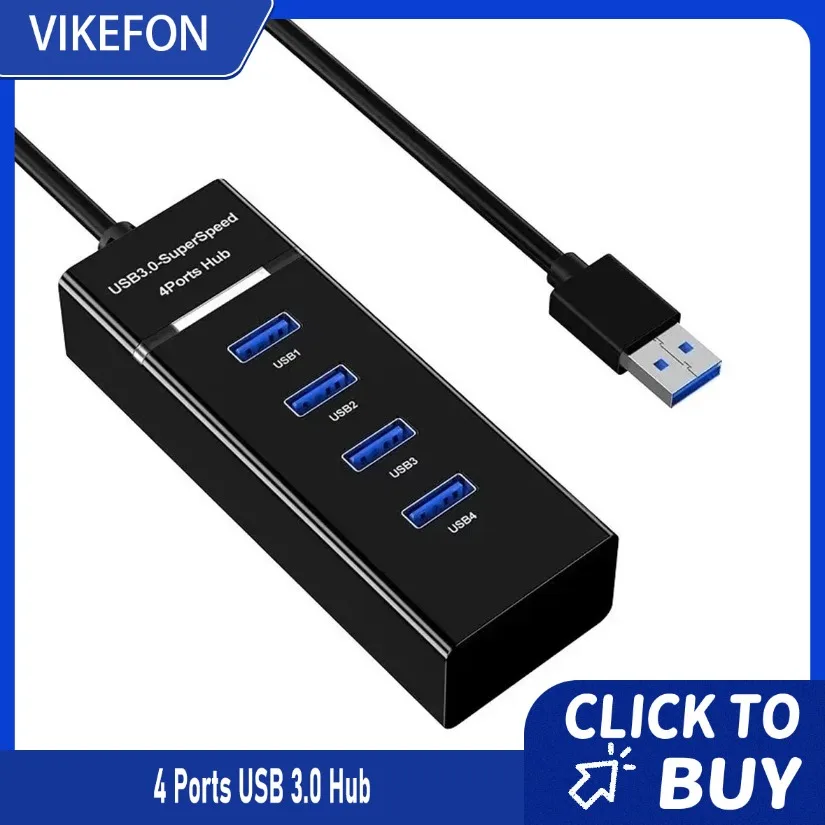 

4 порта USB 3.0 Hub USB-концентратор Высокоскоростной USB-сплиттер-адаптер 5 Гбит/с Компьютерные аксессуары Многопортовый концентратор 4 порта USB 3.0 2.0