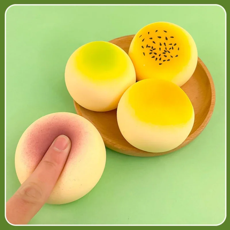 1pcs Squishy อาหารสร้างสรรค์ของเล่นจําลอง Rebound ไข่แดง Pastry Mochi ปลอดภัยวัสดุของเล่นบีบความเครียด Reliever ของเล่น