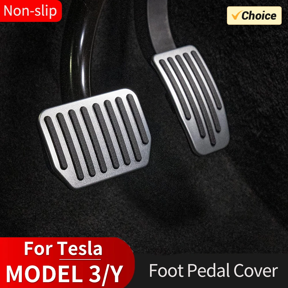 For Tesla Model Y 3 Highland Upgrade Foot Pedal Pads Cover Non-slip Accelerator Brake Rest Performance Aluminum Mats Accessories