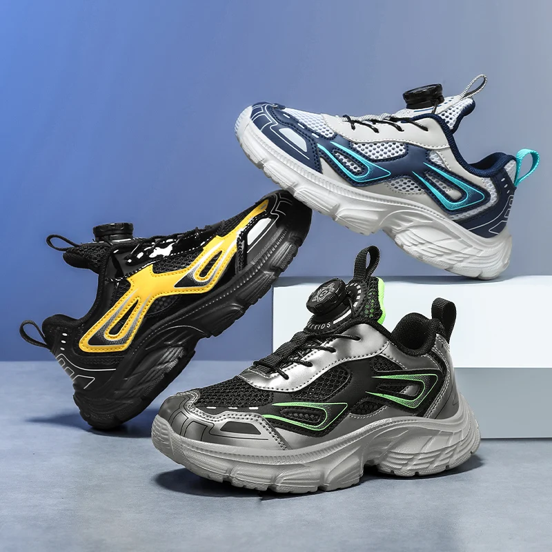

Boys Girls Flexible Summer Sport Shoes Full Mesh Breathable Soft Rubber Sole Anti Skid Anti Kick Toe Outdoor Running Shoes