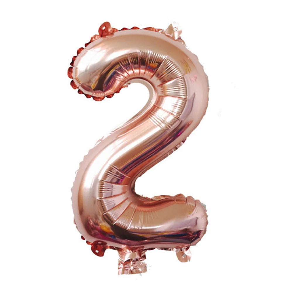 

10 Pcs Number Balloon Christmas Supplies Birthday Accessories Rose Gold Balloons Aluminum Foil Digital Transparent Bubble
