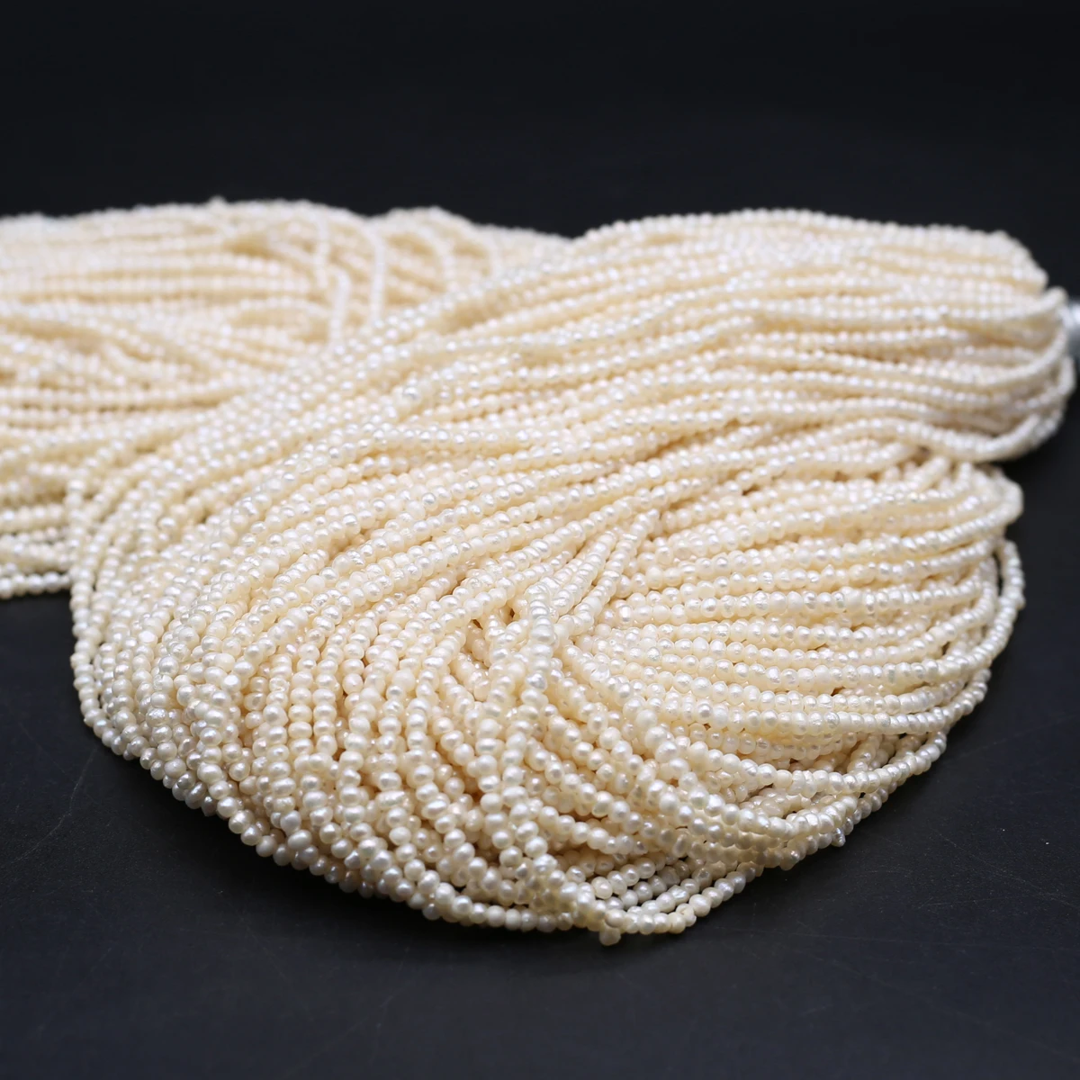 White Natural Freshwater Pearl Near Round Charm Loose Spaced Pearls for Jewelry Making DIY Bracelet Necklace Accessories Gift