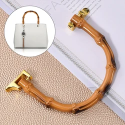 U Shape Imitation Bamboo Handles For Diy Bags Plastic Purse Tote Handle With Gold Buckle Woven Bag Handles For Handbags New