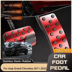 High Quality AT Stainless Steel Car Pedal Gas Brake for Jeep Grand Cherokee WK 2 2011~2022 Fuel Accelerator Non-slip Pedal Cover