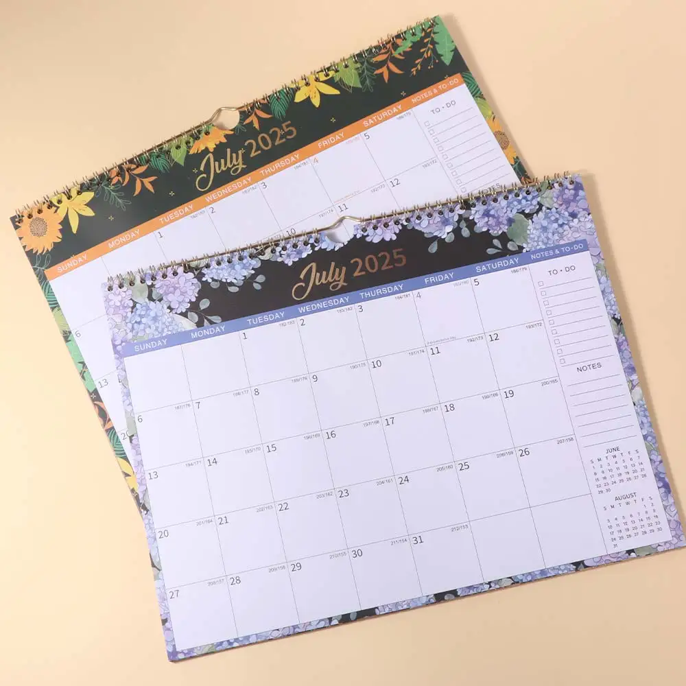 

Creative Wall Calendar Monthly Layout Spacious Hanging Calendar Thick Paper with Waterproof Cover Coil Calendar Wall Mount