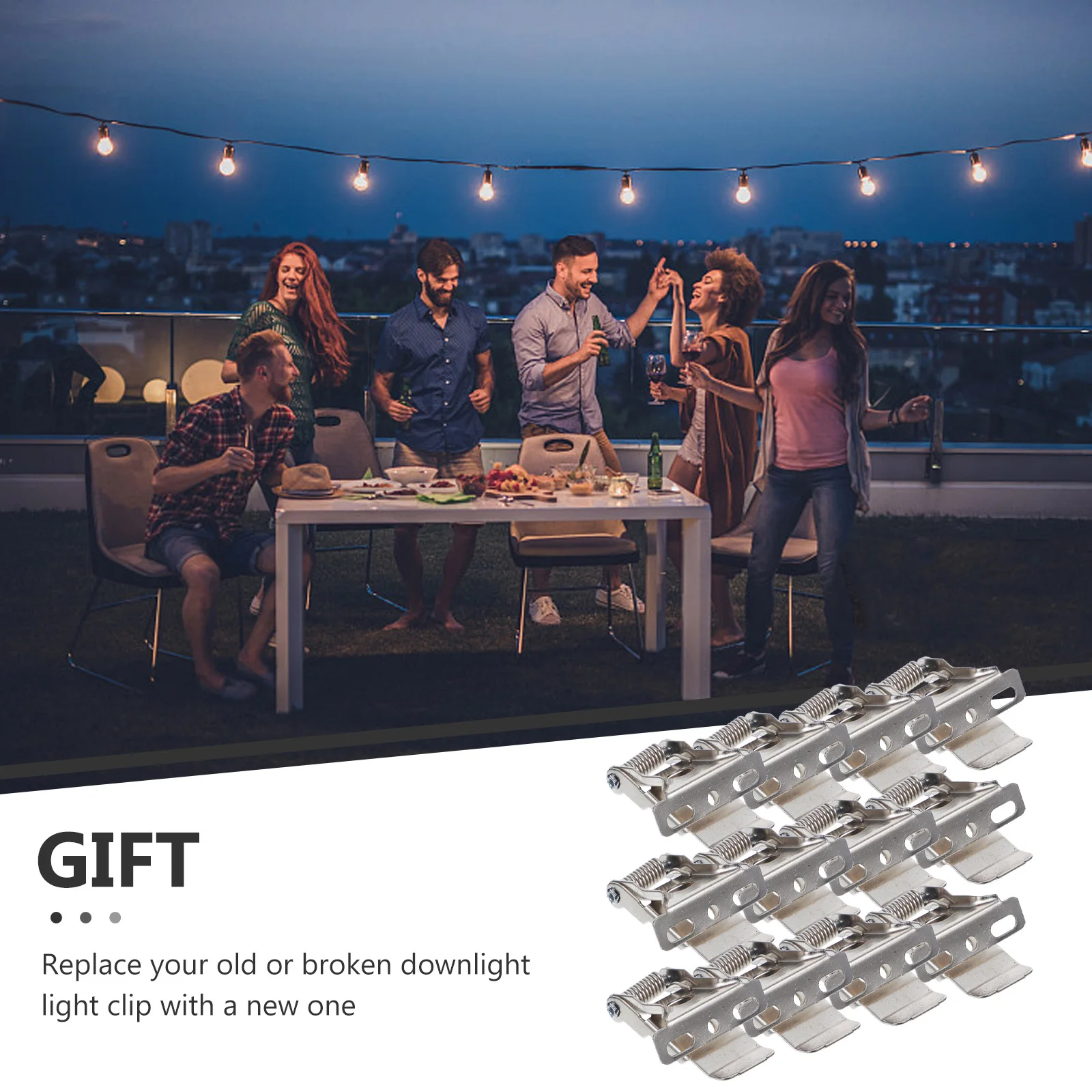 

20pcs Spring Clamp Light Clips for Recessed Downlight Ceiling Fixing Hardware Silver Rust Resistant Snap Fastener Lighting