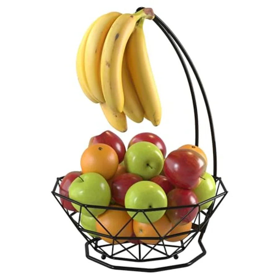 Cesta de frutas con colgador de plátano, frutero con soporte para plátano, frutero para encimera de cocina, utilizado como cesta de pan, Bas de verduras