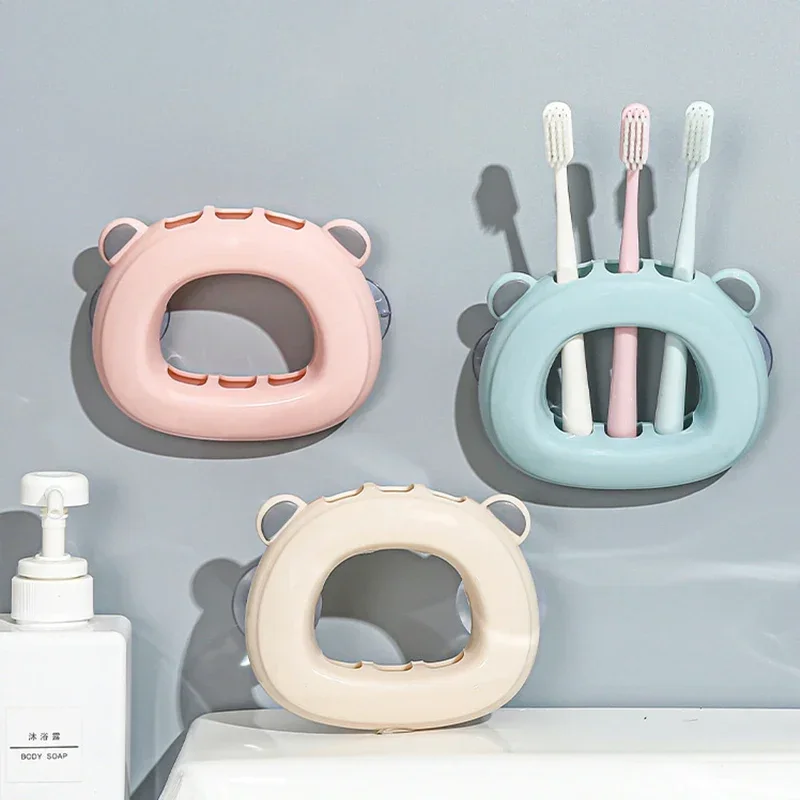 

Toothbrush Wall Mount Holder Cute Animal Panda Sucker Box Bathroom Container Organizer Tools Accessories