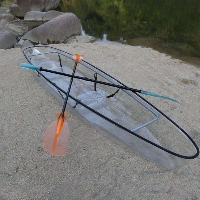 قارب بلاستيكي شفاف كبير من البولي كربونات، كاتاماران، قارب زفاف، قارب كاياك شفاف