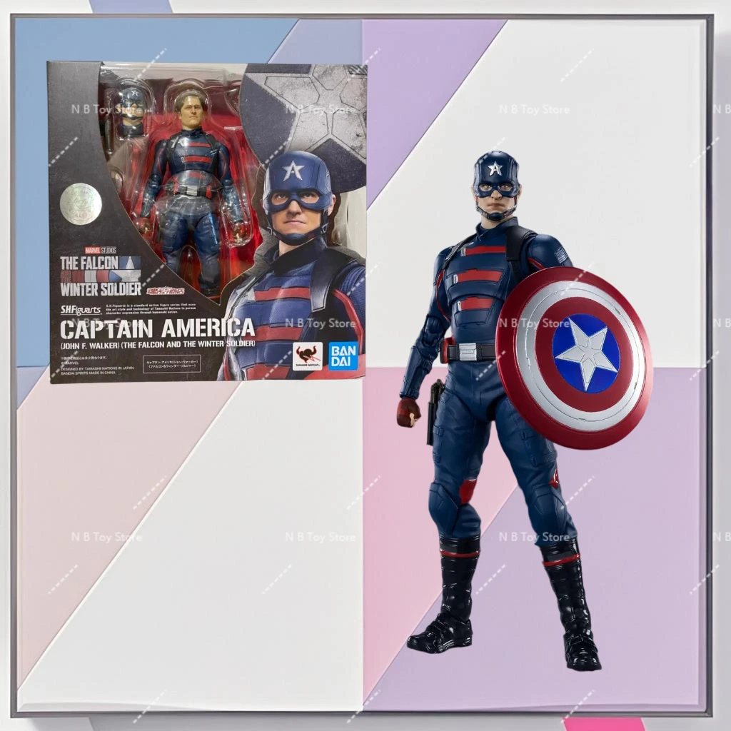 

In Stock Originate Bandai SHF Marvel Captain America John F. Walker Model Mobe S.H.Figuarts El Halcon and Winter Soldier
