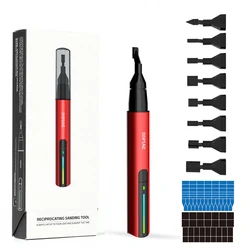 DSPIAE Reciprocating Electric Sanding Pen Model DIY Grinding&Polishing Machine 3-Speed Adjustable 10 Light Effects Adjustment