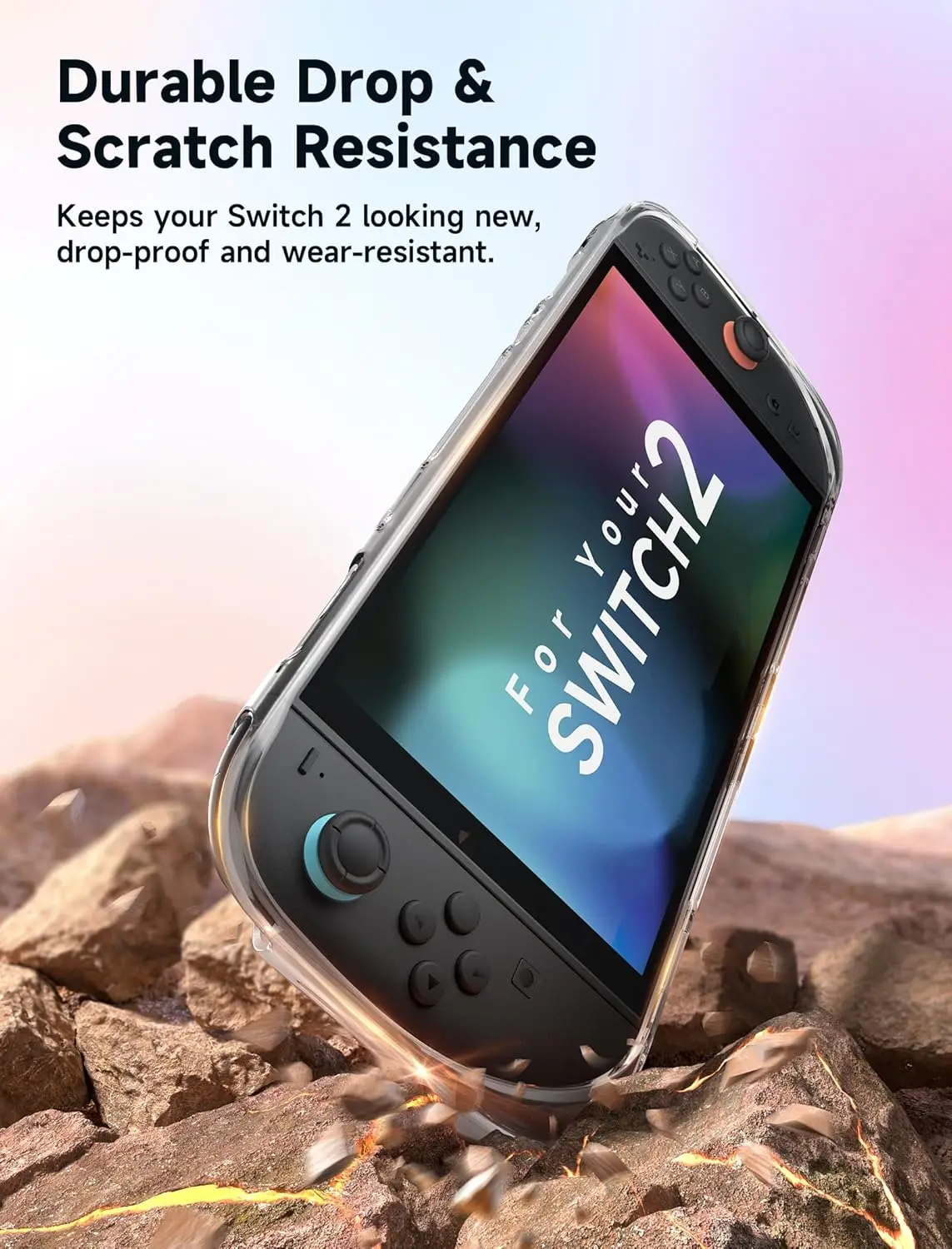 Protective Case for Nintendo Switch 2 (2025),Clear Switch 2 Case Grip Cover for Joy Con Shock-Absorbent & Anti-Scratch TPU Cases