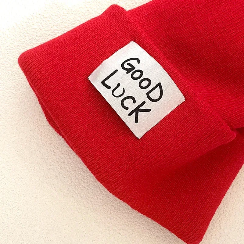 Anime Good Luck Beanie Wool Knitted Hat Cosplay Winter Red Hip Hop Ski Bonnet Caps Unisex Accessories
