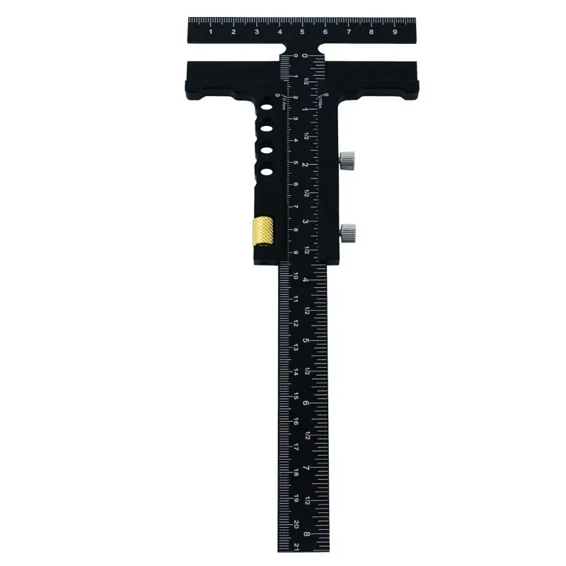 

Woodworking scribing ruler Aluminum alloy sliding scribing ruler Measurement mark for T-shaped right-angle scribing