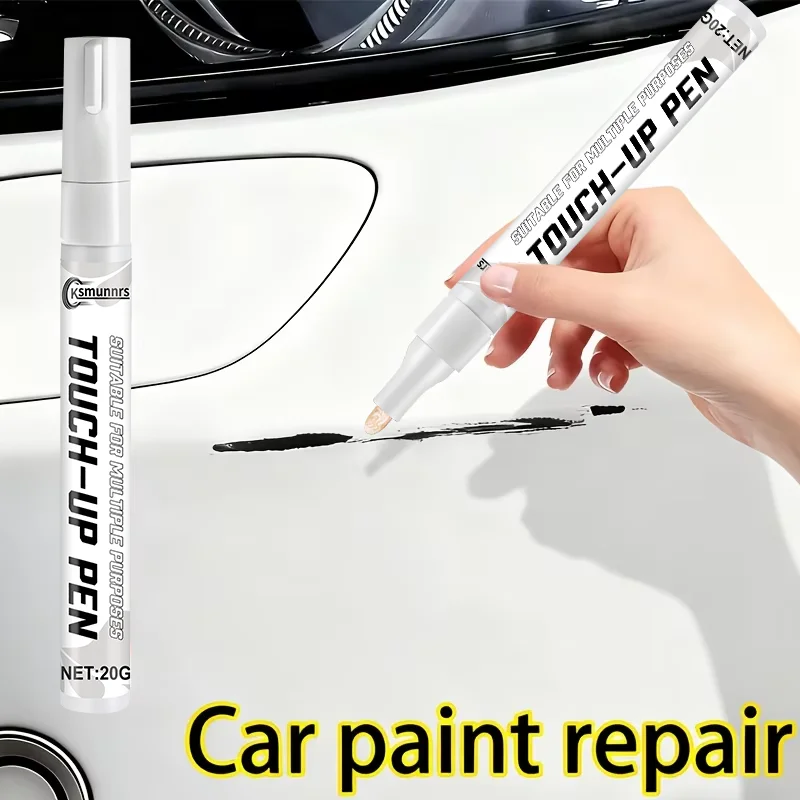 White Car Paint Touch Up Repair Pen, Auto Scratch Restorer, Durable Paint Pen for Car, Shoes, Luggage, Helmet, Badminton Racket