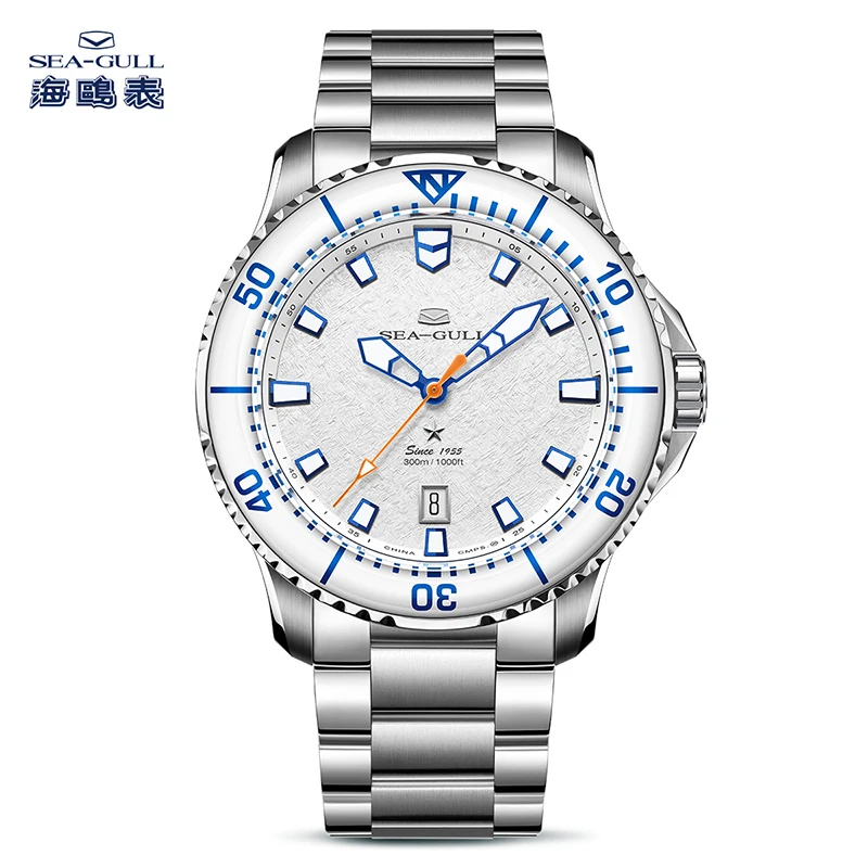 

Seagull Ocean Series Pro Men Diving Watch Ice Wing Snow Region 300M Waterproof Luminous Calendar 43.5mm Sapphire Metal Strap1212