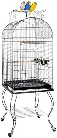 65-Inch Open and Close Dome Plays Top Parrot Lovebird Cockatiel Cockatiels Parakeets Cage Tight 5/8-Inch Bar Spacing