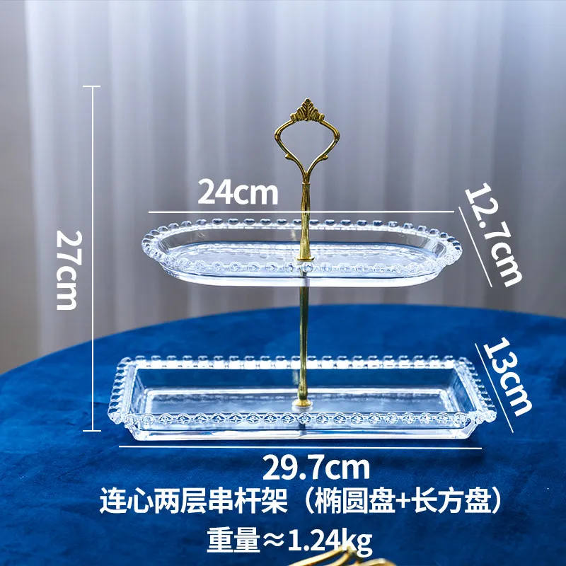 Crystal Glass Cake Stand Cake Display Stand Crystal Glass Fruit Plate Display Desserts Holder for Wedding Cakes Serving Platters