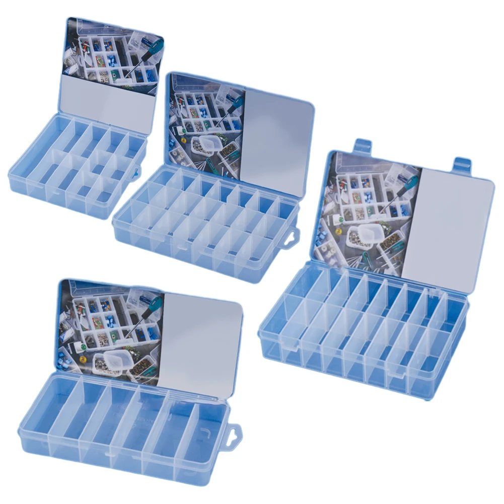 Transparent Storage Box Adjustable Compartment Storage Box Easy To Carry Easy To Use Good Material Movable Partition