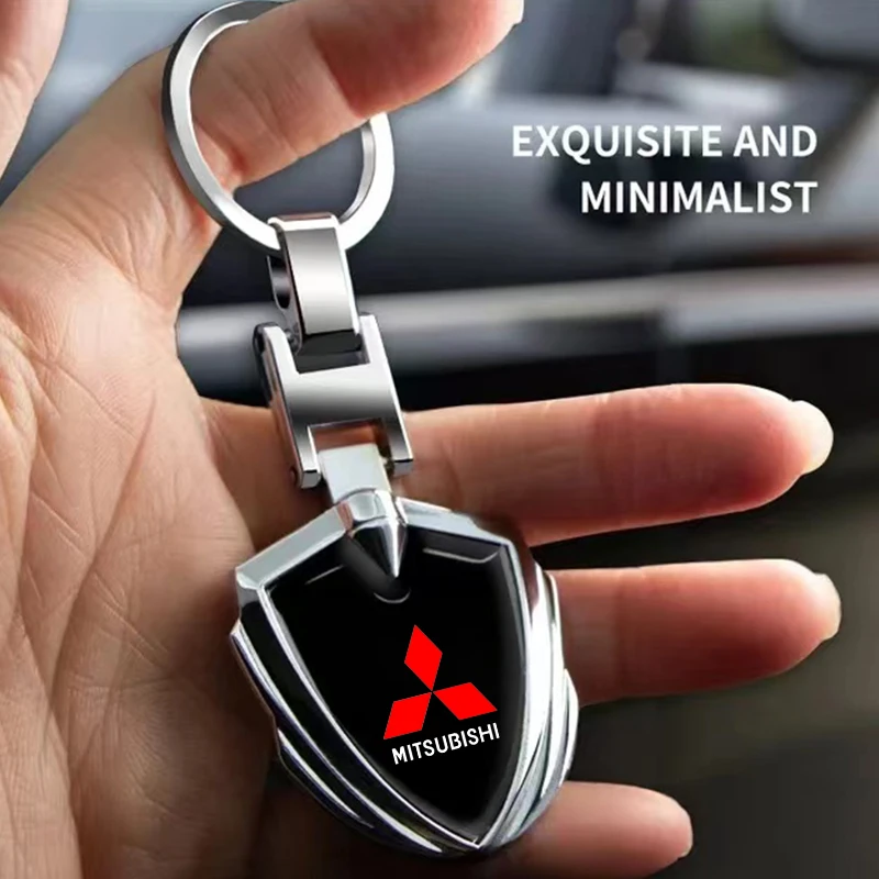 3D Metal Car Styling Keychain Key Chain Key Rings Pendant For Mitsubishi Outlander Lancer 10 9 ASX RALLIART Eclipse L200 Pajero