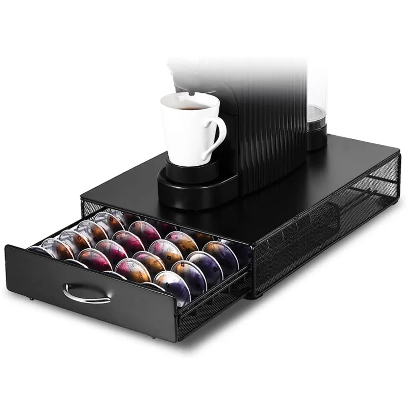 Coffee Pod Holder Storage Drawer Compatible Starbucks Verismo Nespresso Vertuo Caffitaly Lavazza Capsule Holder Kitchen Counter