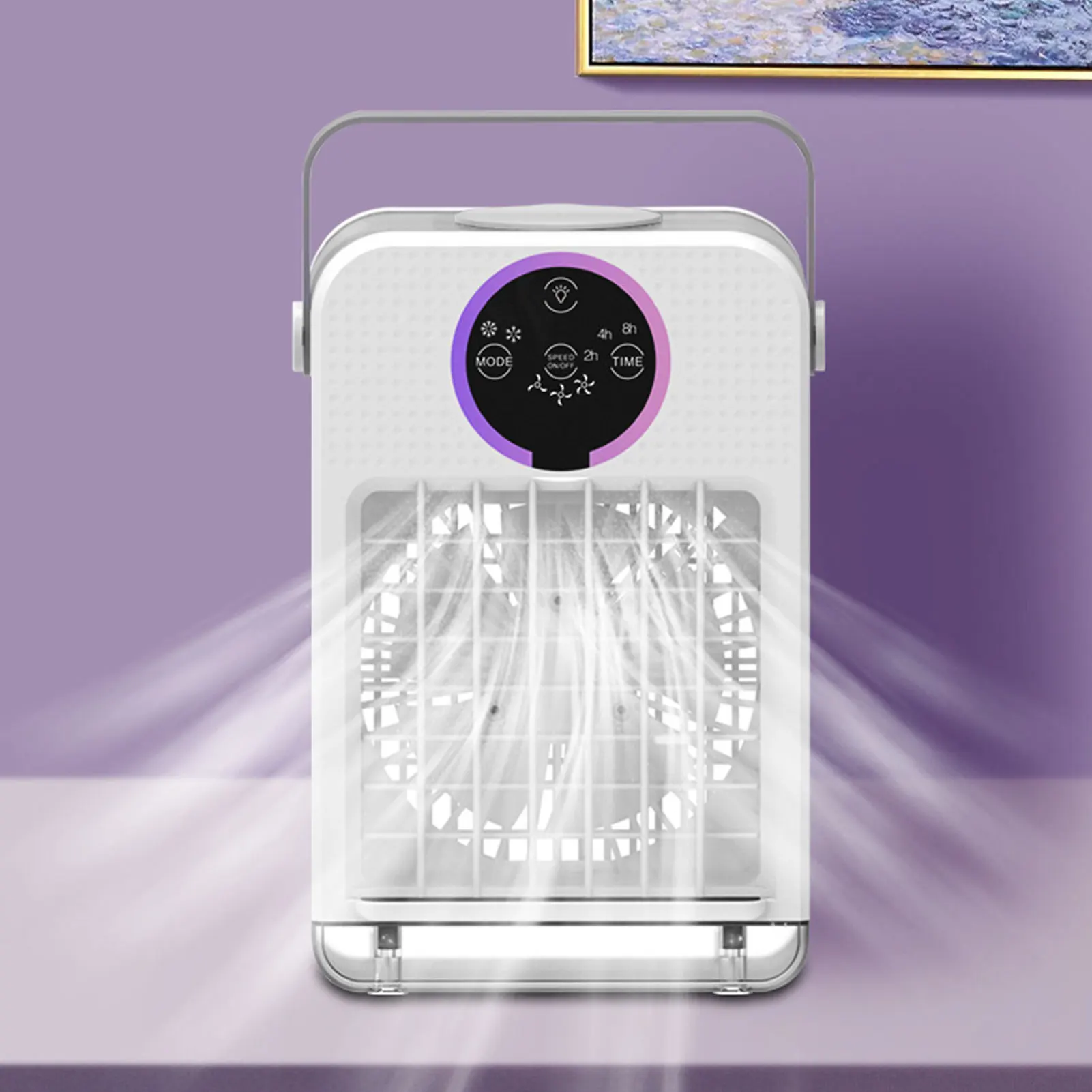 Evaporative Air Cooler 700ML Water Tank 7 Color Light USB Low Noise Portable Air Conditioner Fan for Bedroom