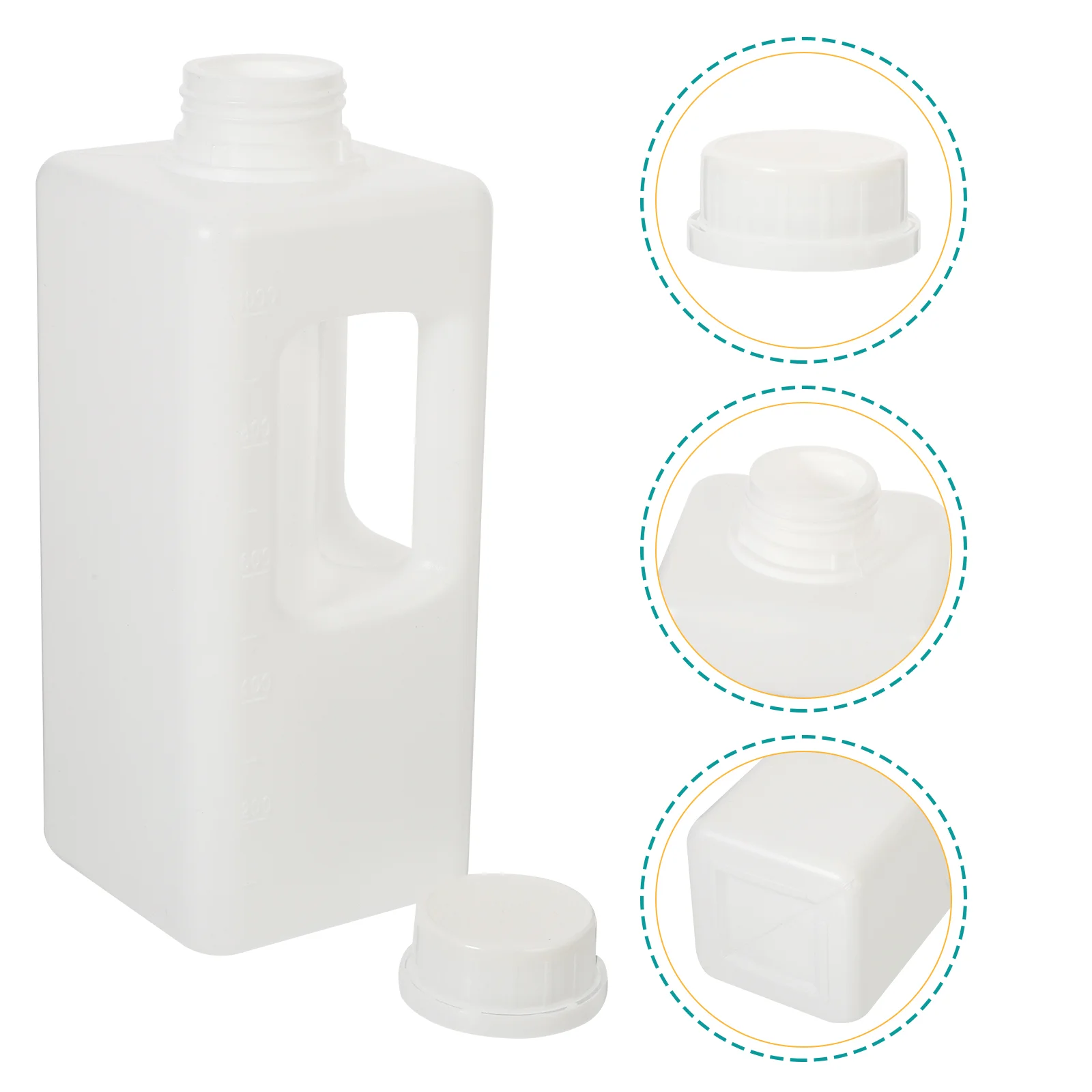 

6 Pcs Milk Bottle with Scale Juice Bottles Storage Handle Container Water Feeding Plastic Pe Portable Beverage