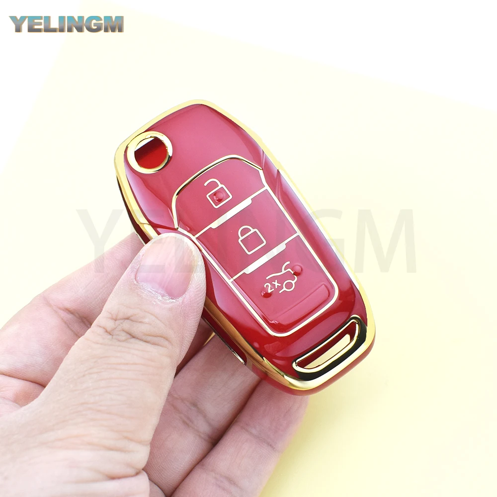 Für Ford Fusion Fiesta Mondeo Ecosport Kuga Escort Everest Ranger F150 TPU Auto Klappschlüssel Hülle Abdeckung Schlüssellose Fernbedienung Zubehör