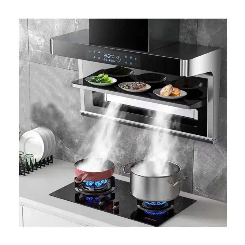 

Вытяжка для кухни Wave Induction, настенная, 42 дюйма, с большой мощностью всасывания, 7-образная, с двойным верхним и боковым всасыванием, хит продаж