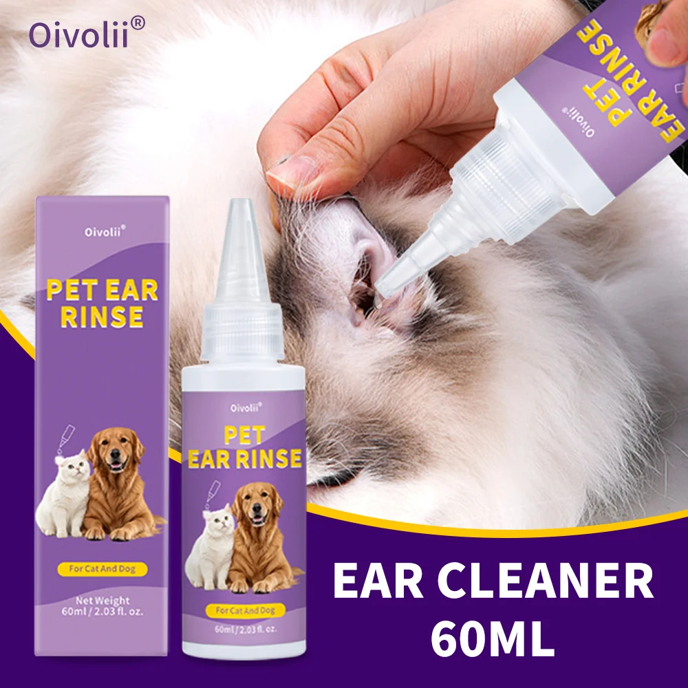Ohrenreiniger für Haustiere, sanfte Ohrenspülung, reinigt effektiv Ohrenschmalz, desodoriert mit frischem Duft für die tägliche Ohrenpflege von Hunden und Katzen