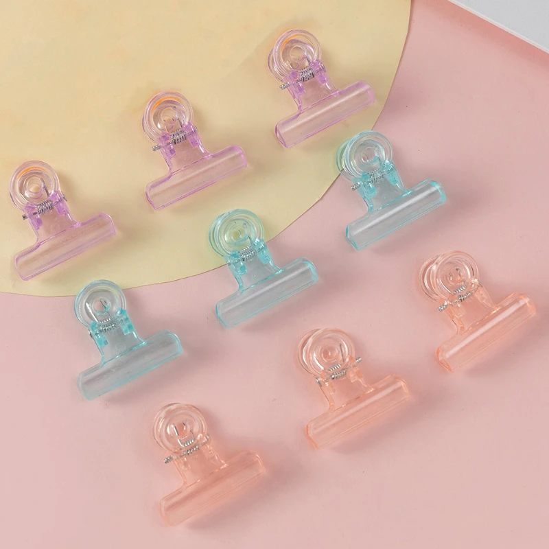 

5-20pcs Binder Bill Paper Clips Plastics Colorful Binder Clip Transparent Planner Clip School Stationery File Clamps Holder