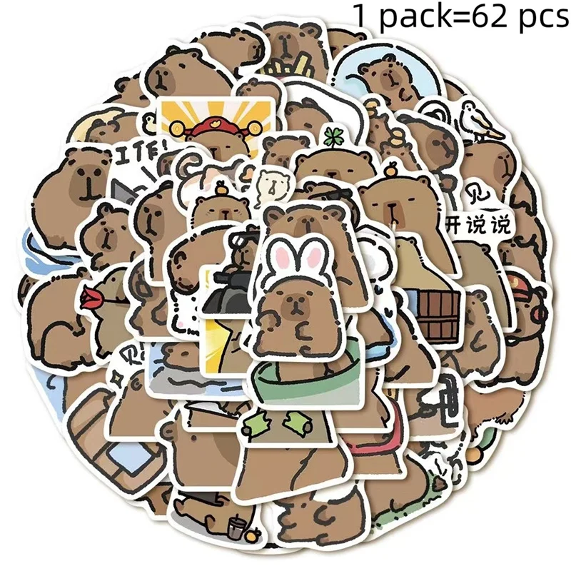 

24 pack/lot Kawaii Capybara Stickers Cute Scrapbooking DIY Diary Decorative Sealing Sticker Album Stick Label