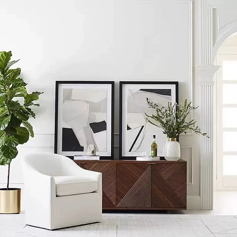 خزانة تلفزيون أرضية فرنسية حديثة وبسيطة لتخزين الأفلام والتلفزيون خزانة تلفزيون أوروبية قديمة #3