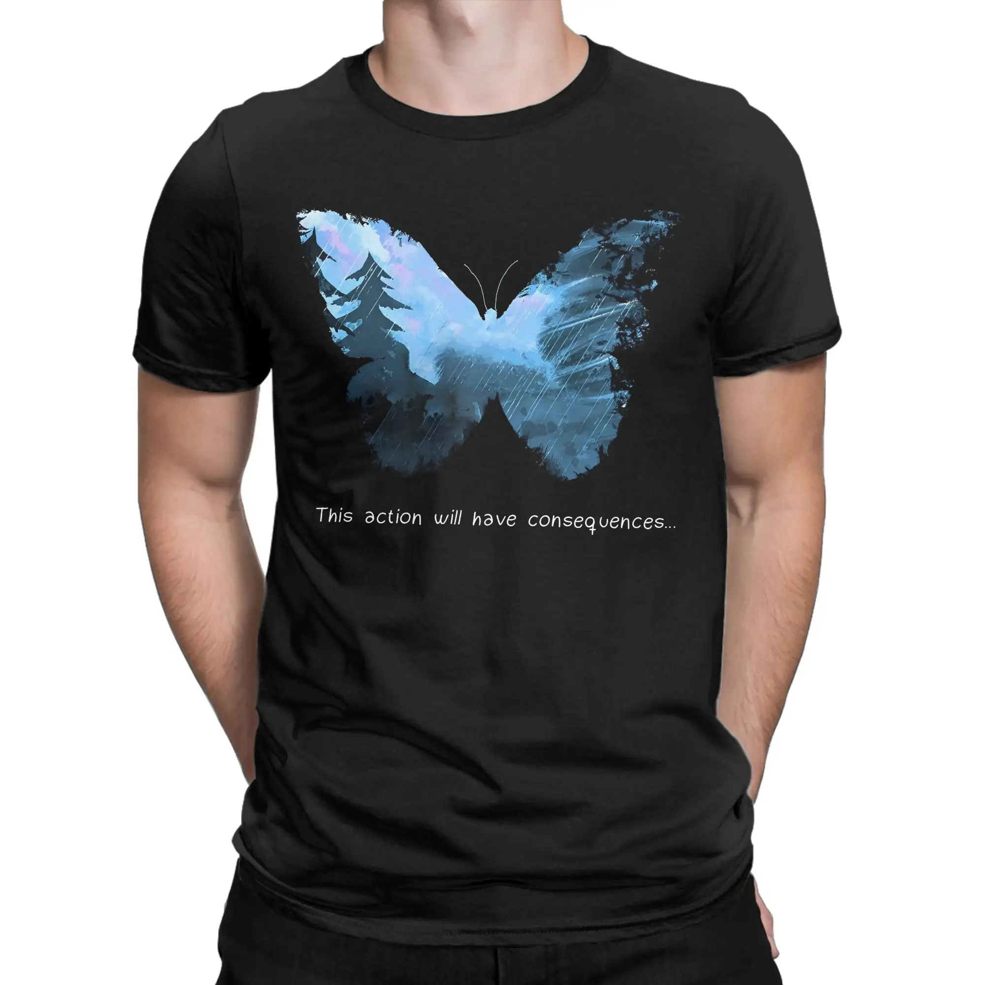 Life Is Strange Butterfly T-Shirt Summer  Vintage T-Shirts Cotton Harajuku Tshirt For Men Short-Sleeved Loose Tees