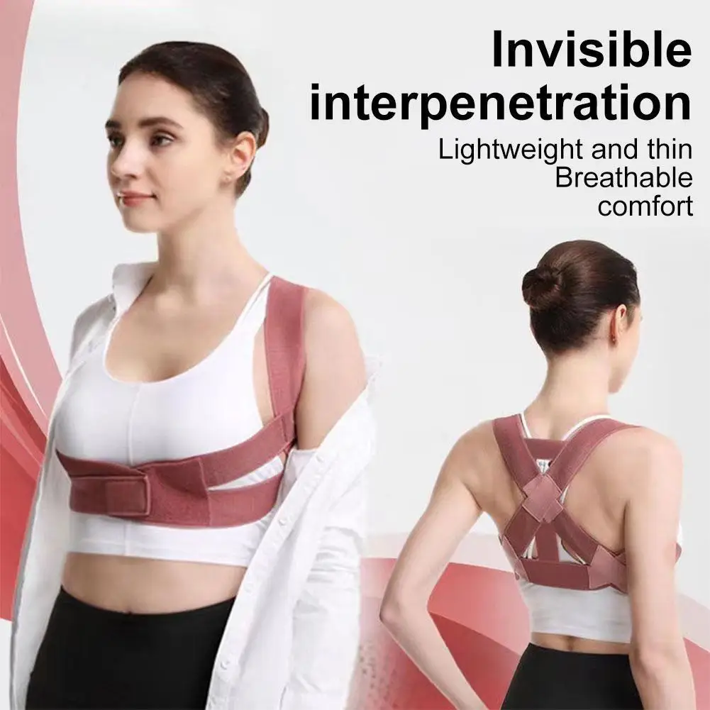 

1pcs Adjustable Back Brace Support Belt Invisible Back Posture Corrector Spine Back Shoulder Lumbar Posture Correction For Women