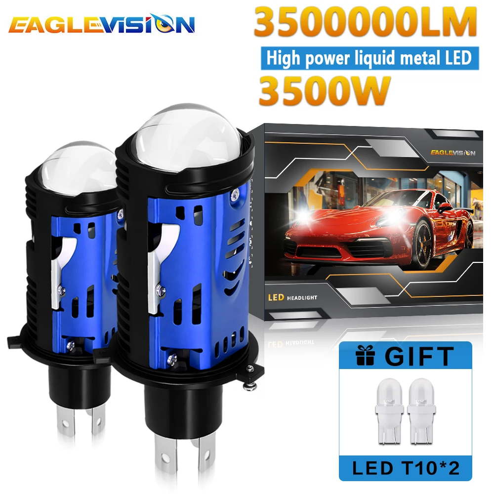 

EAGLEVISION H4 линза вентилятора высокой мощности проектор фара турбо Canbus 12 В 24 В 6500 К H4 мотоциклы фары автомобильные противотуманные фары
