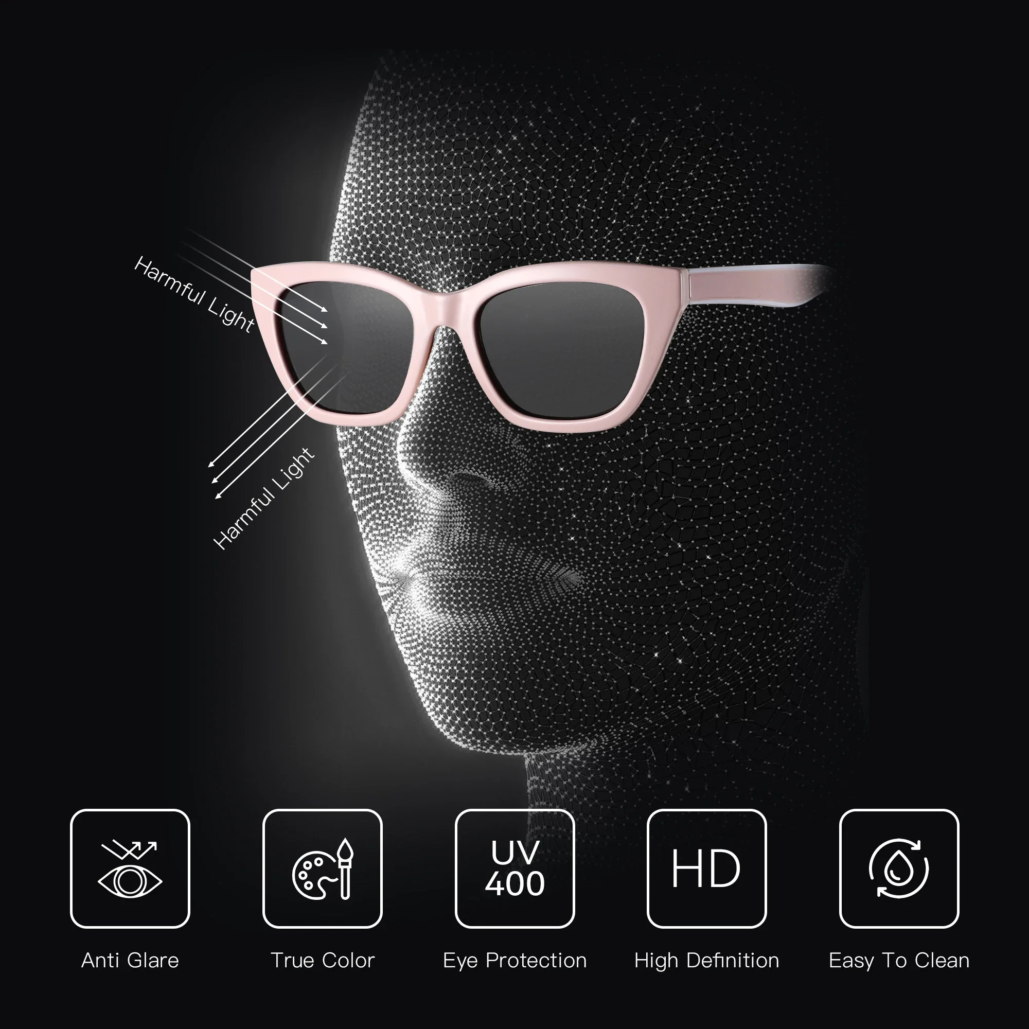 ZENOTTIC Quadratische polarisierte Sonnenbrille 2025, modische Damen-Sonnenbrille mit dickem Rahmen, UV400-Schutz, für Damen, Einkaufen, GIF – Detail 23