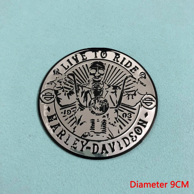 

Alloy Motorcycle 3D Decorative Modified Stickers Personalized Skull For Harley Davidson Fuel Tank Cover Engine Metal Side Label