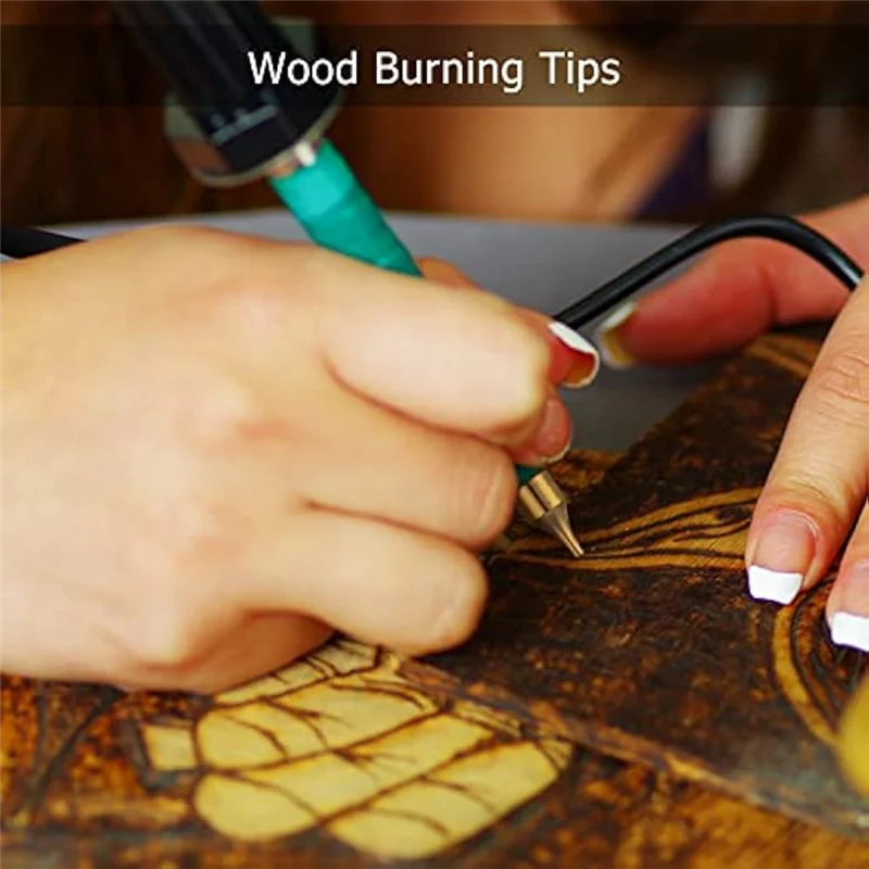 PZHI-43 Piece Wood Burning Tip Set Including Letter Number Symbol Wood Burning Tip Gold For DIY Embossing And Carving Crafts