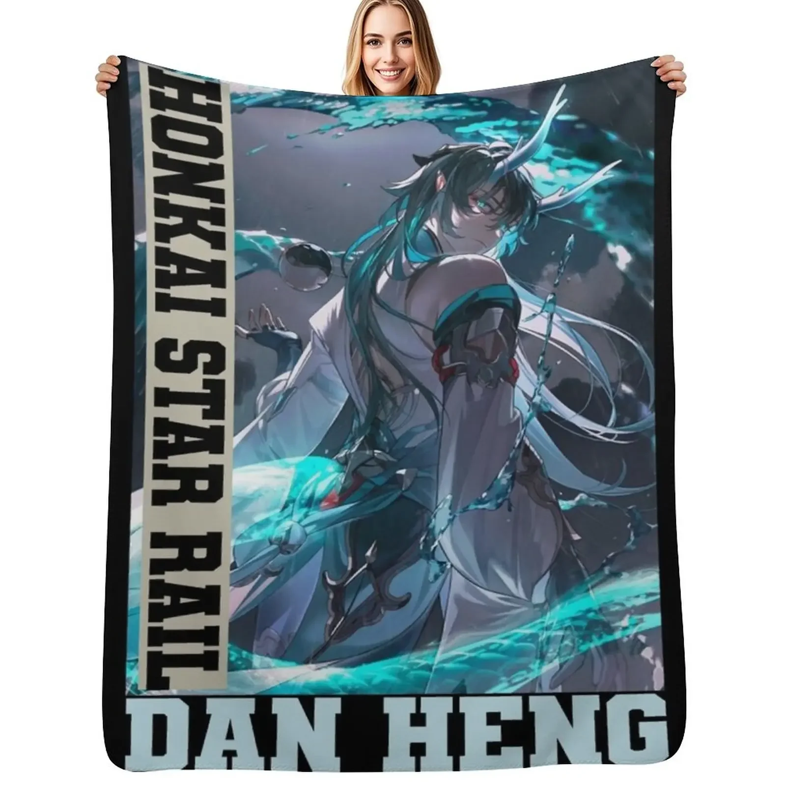 Плед с изображением персонажа из Honkai Star Rail, мягкий и уютный