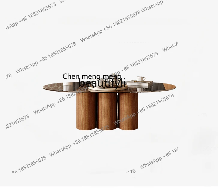 

Chinese Ancient Style Coffee Table Living Room Home High-Grade Small Apartment round Simple Glass Retro Cream Style